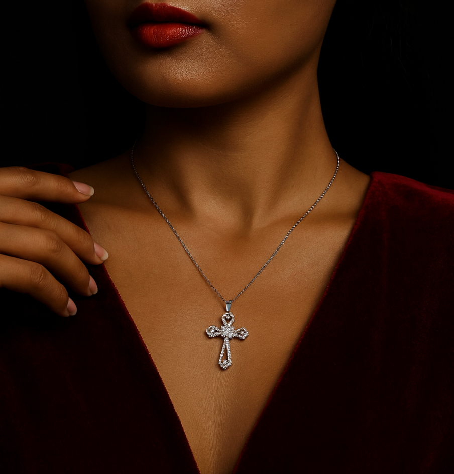 Divine Light Moissanite Cross Pendant S925