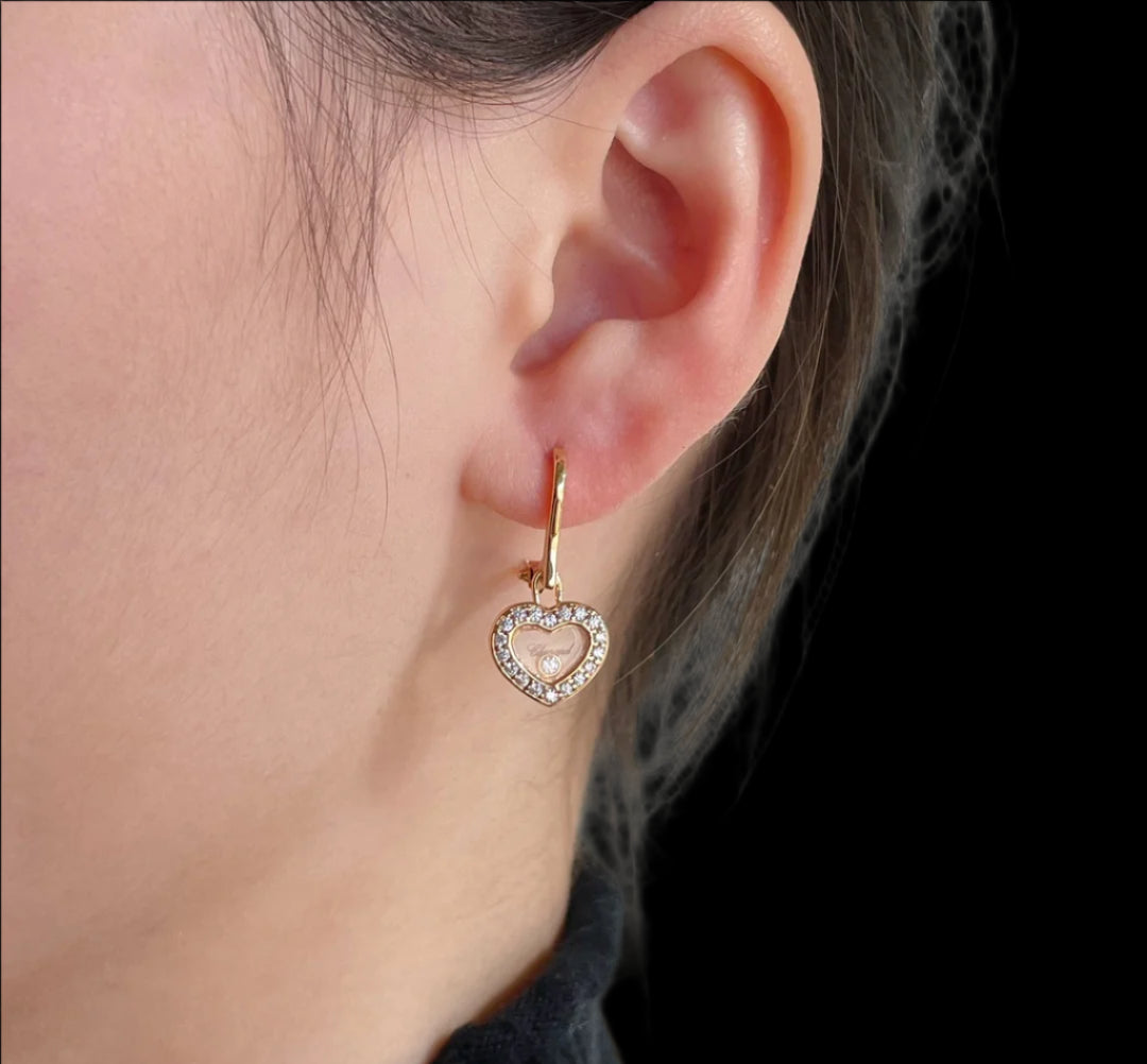 Dancing Diamonds Heart Earrings