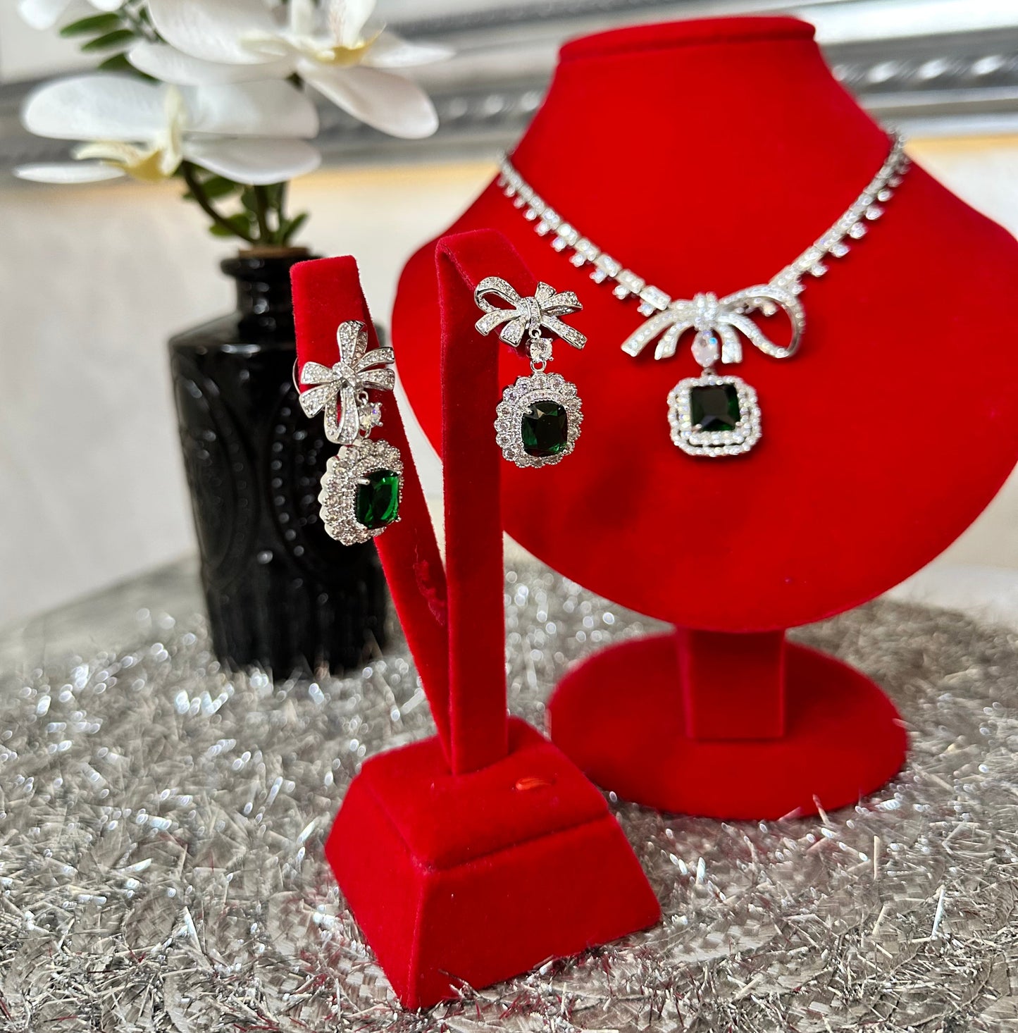 Bowknot Necklace & Earring Set