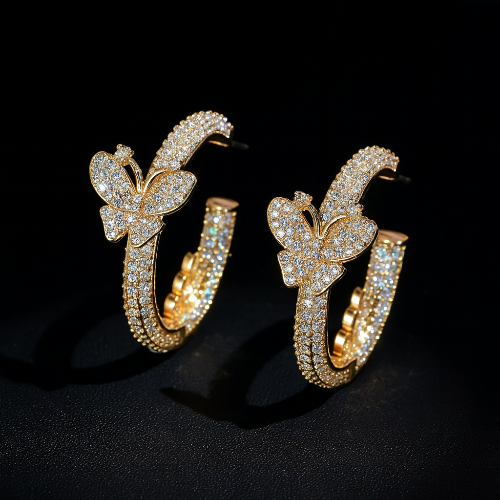Swallowtail Hoop Earrings
