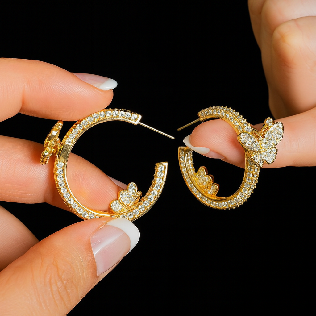 Swallowtail Hoop Earrings