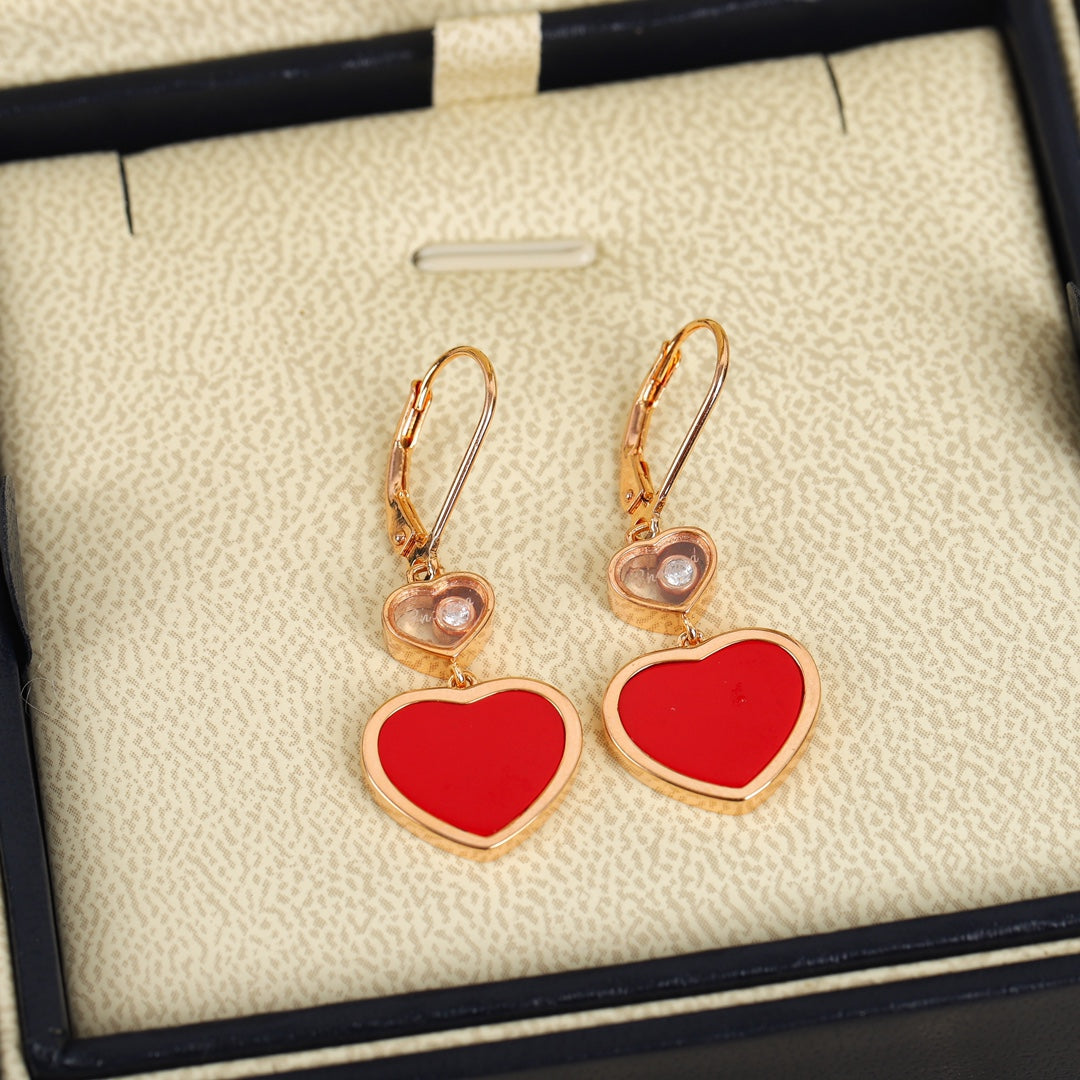 Happy Glass Heart Earrings