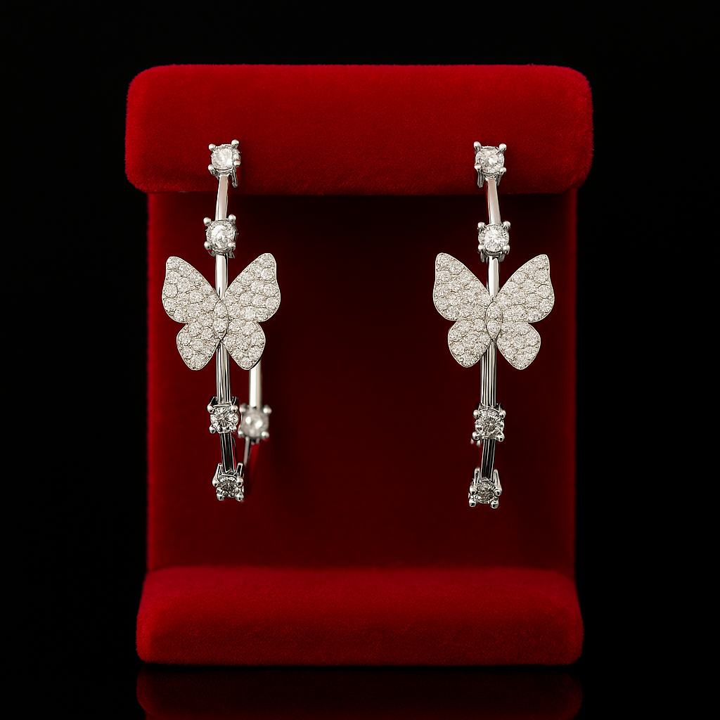 Butterfly Hoop Earrings