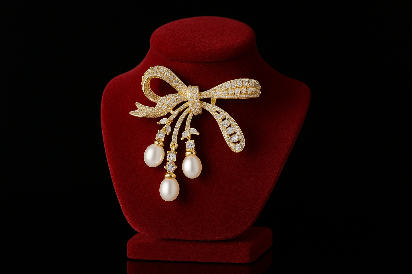 Bowknot Pearl Brooch