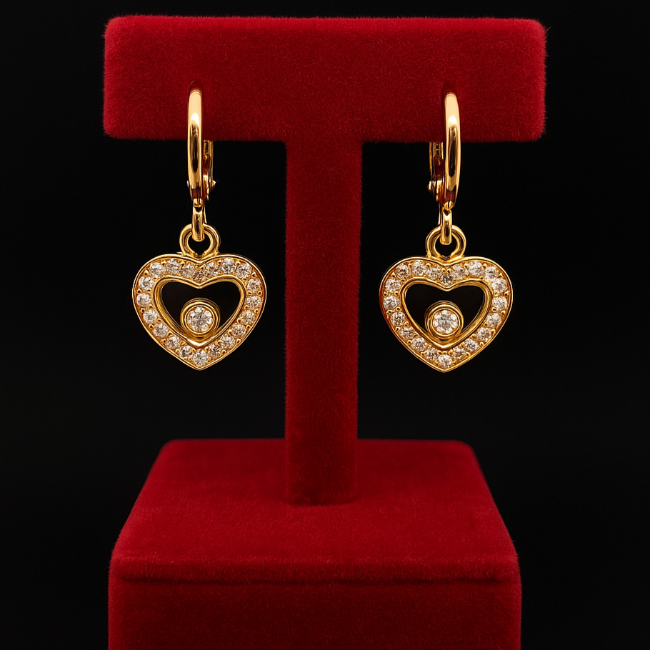 Dancing Diamonds Heart Earrings