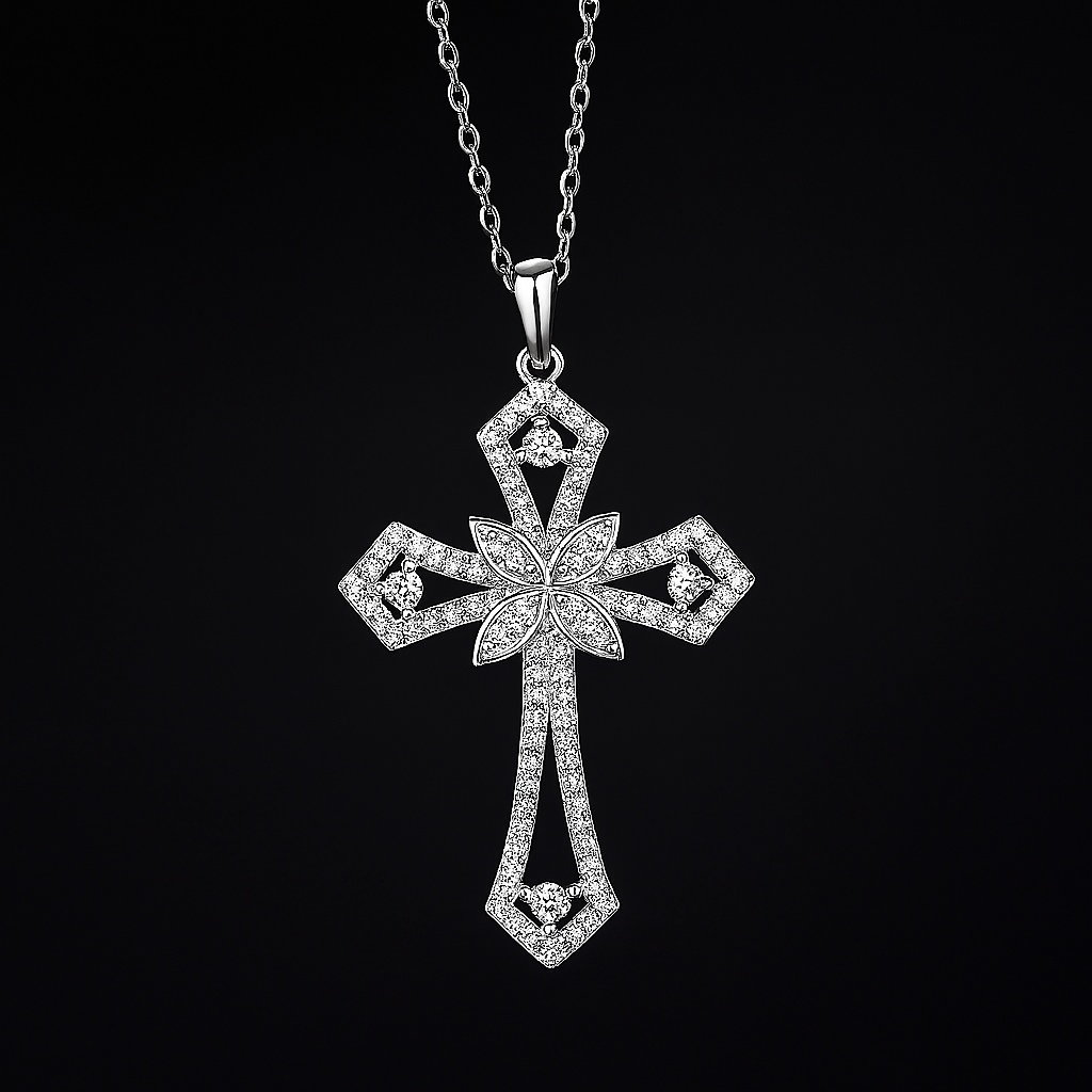 Divine Light Moissanite Cross Pendant S925