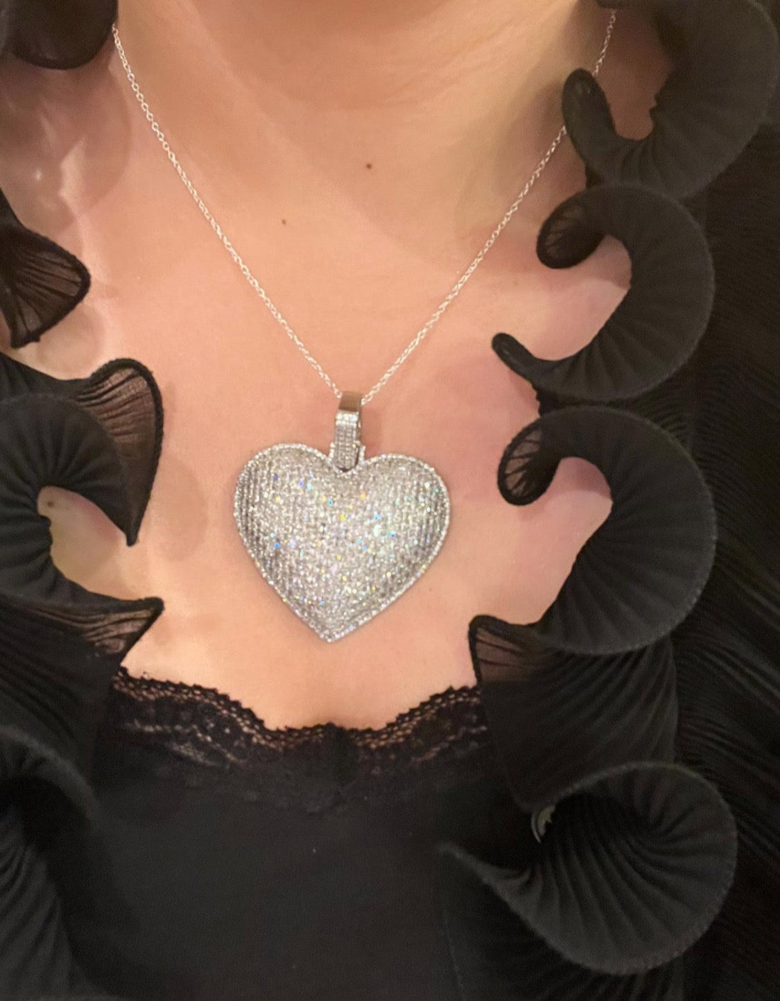 Large Iced Out Heart Pendant