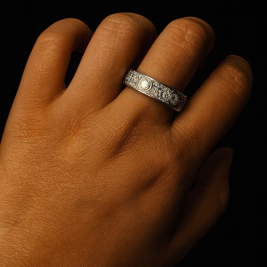 S925 Love Band Moissanite Ring