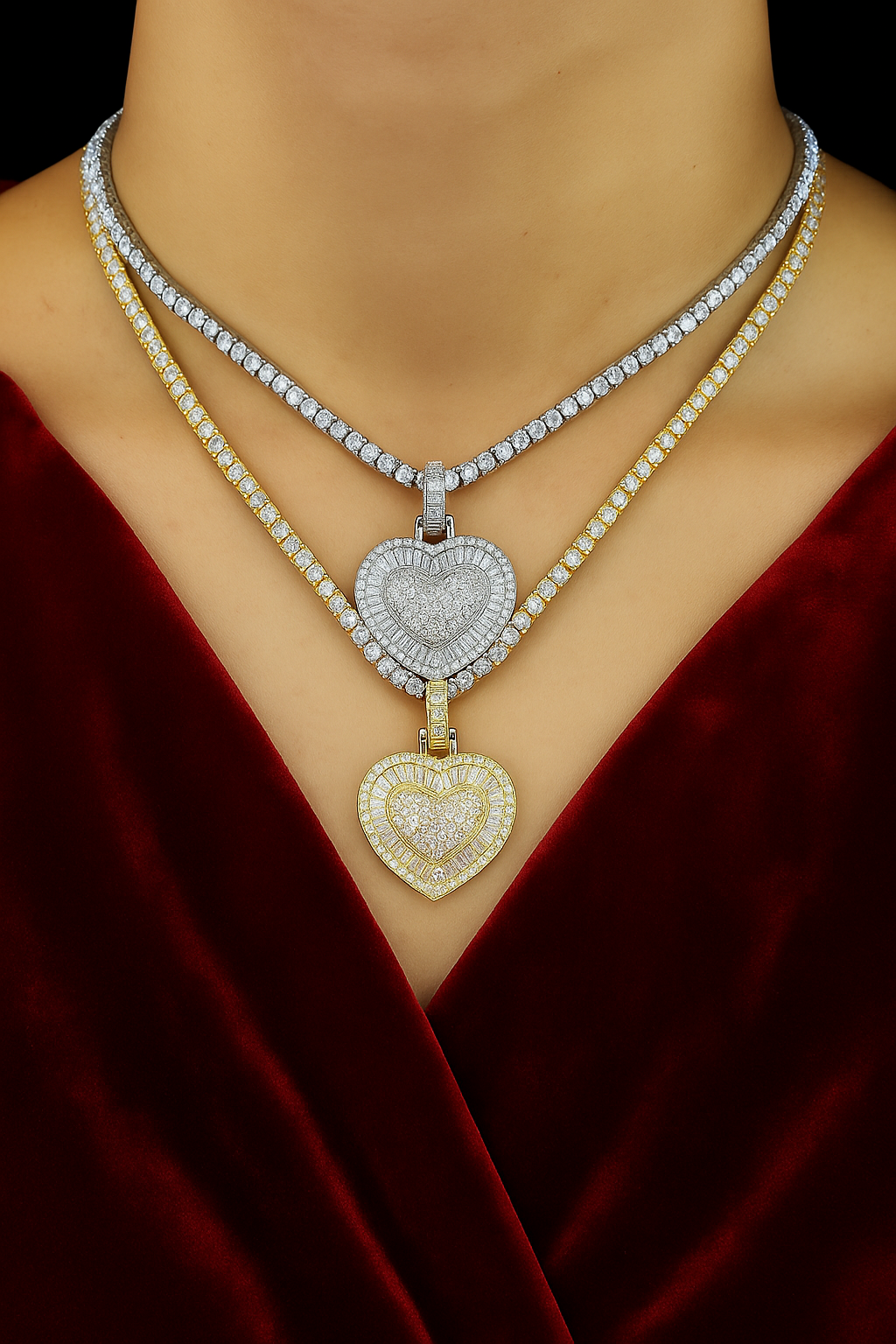 Baguette Heart Pendant