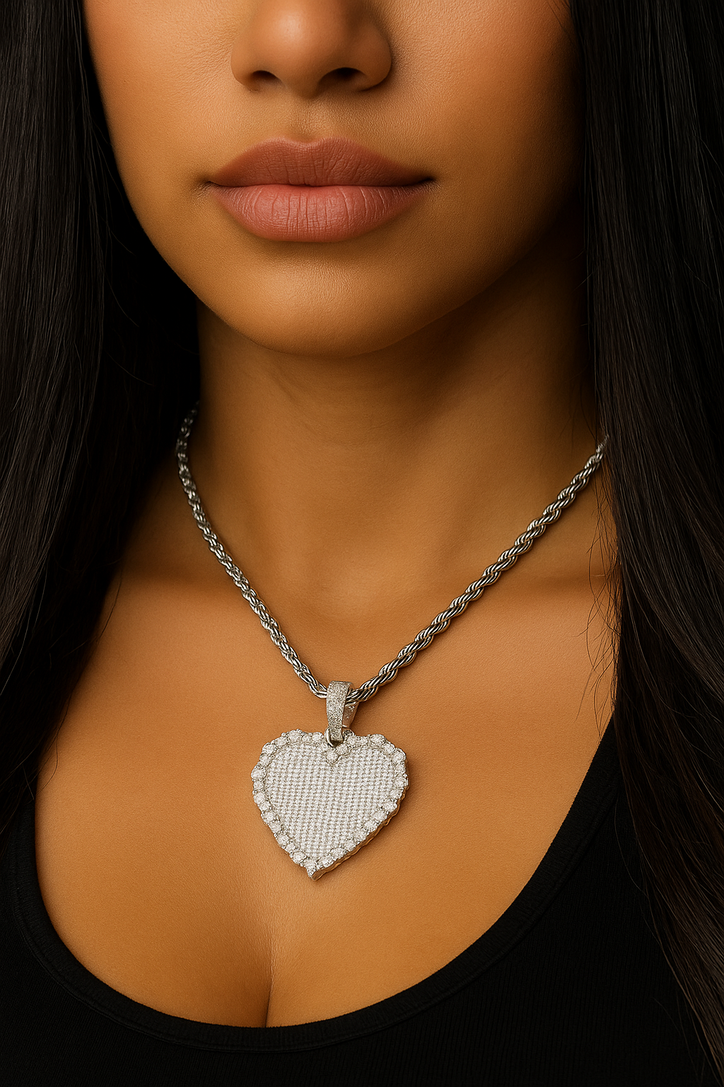 Iced Out Heart Pendant