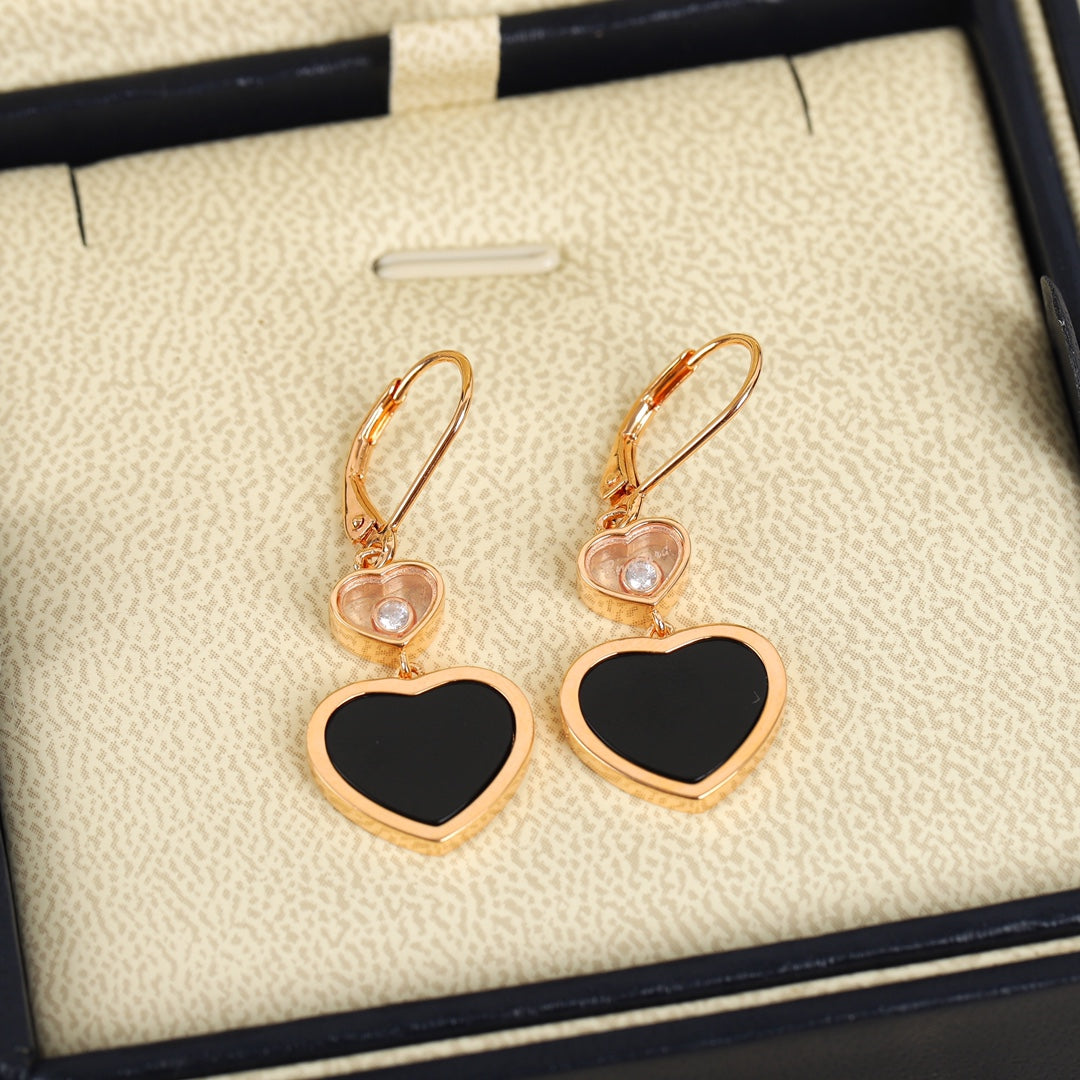 Happy Glass Heart Earrings