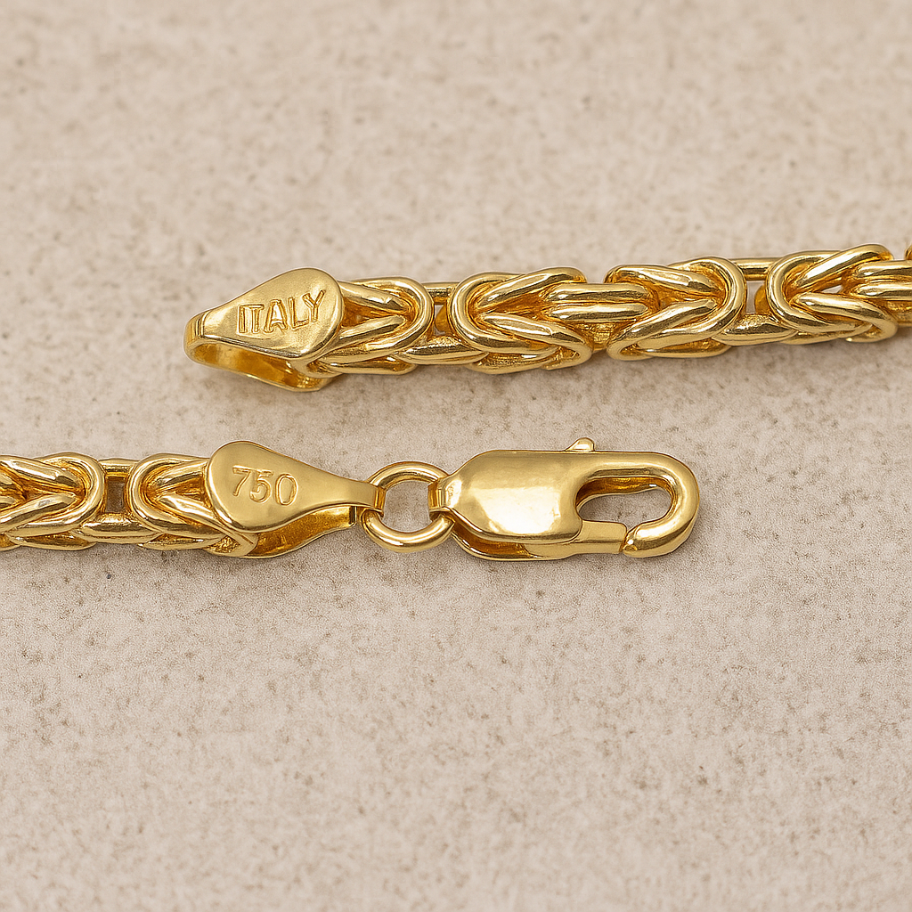 Italian Byzantine Chain with Iced Out Bars