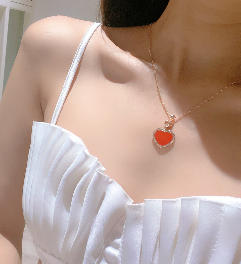 Happy Glass Heart Pendant