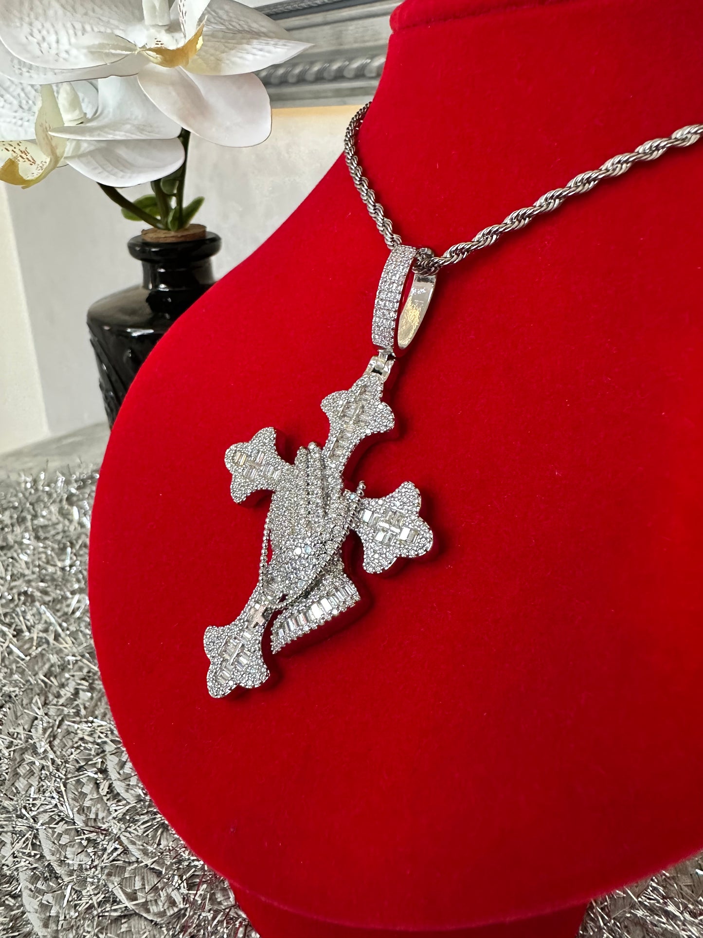 Praying Hands Cross Pendant