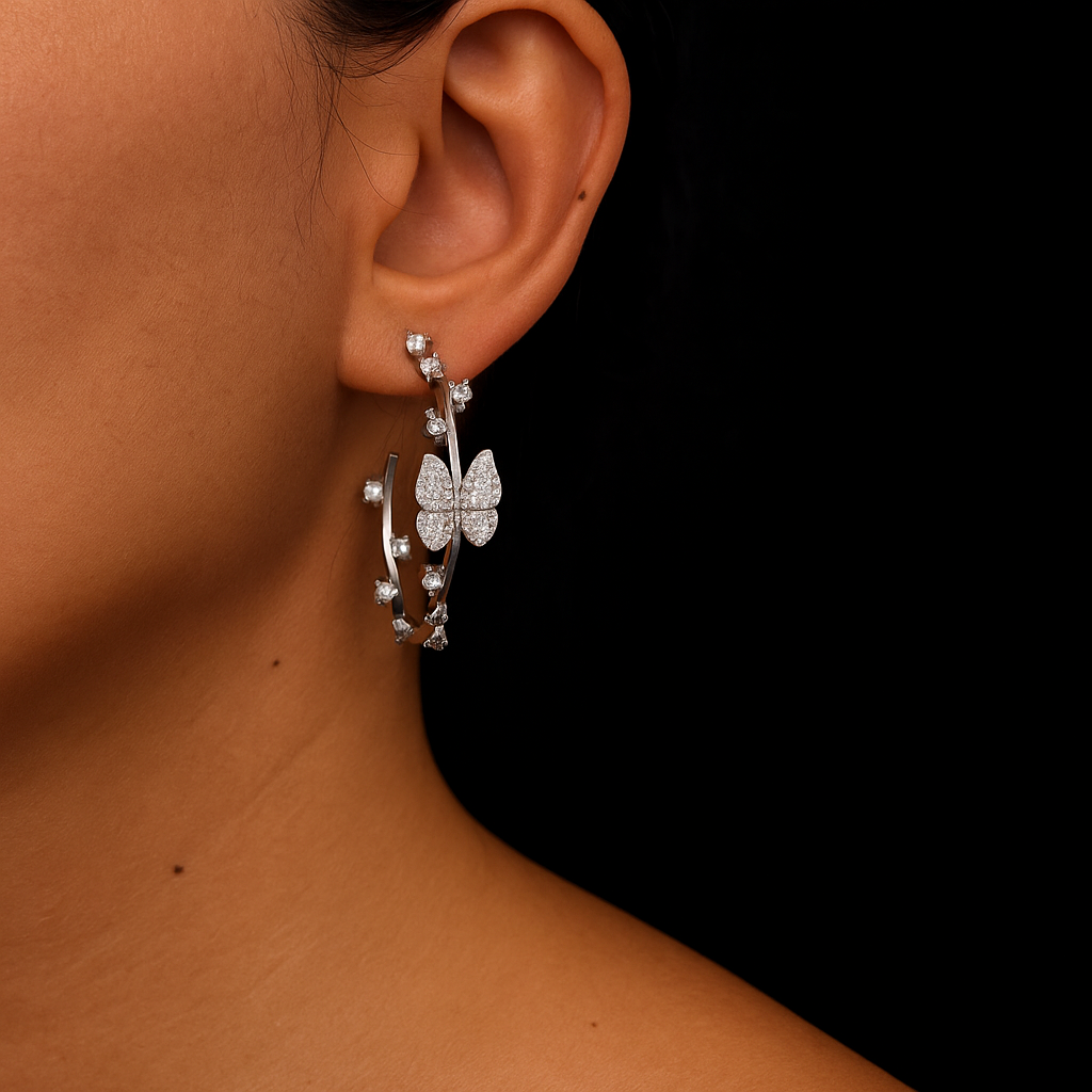 Butterfly Hoop Earrings