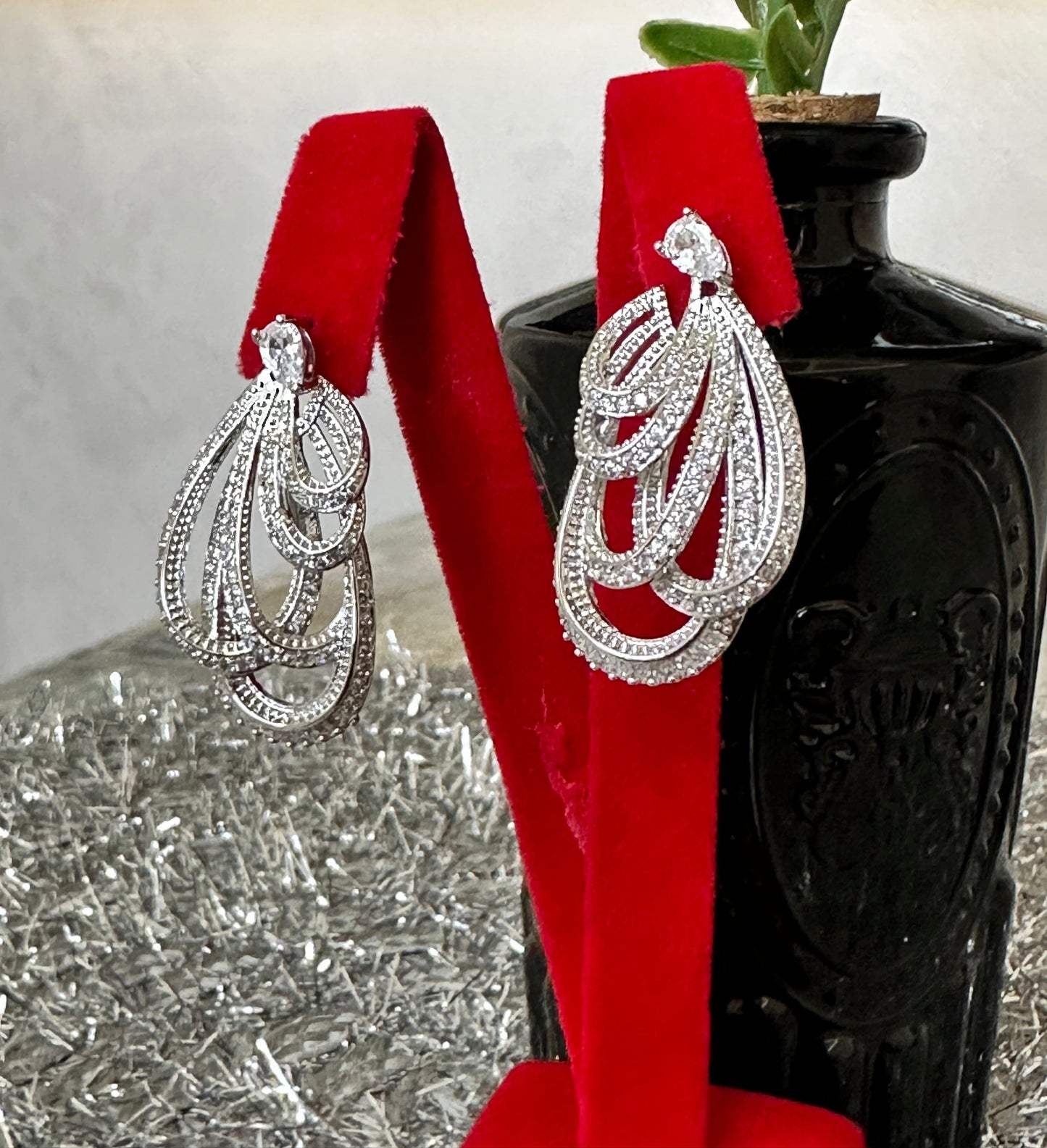 Cascade Teardrop 2 in 1 Earrings