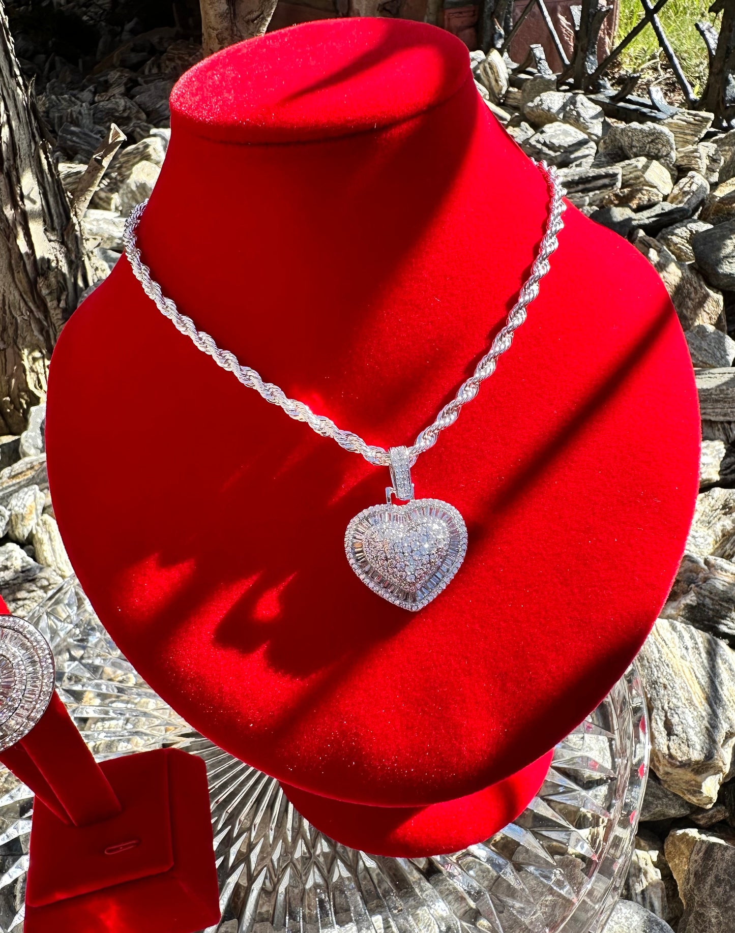 Baguette Heart Pendant