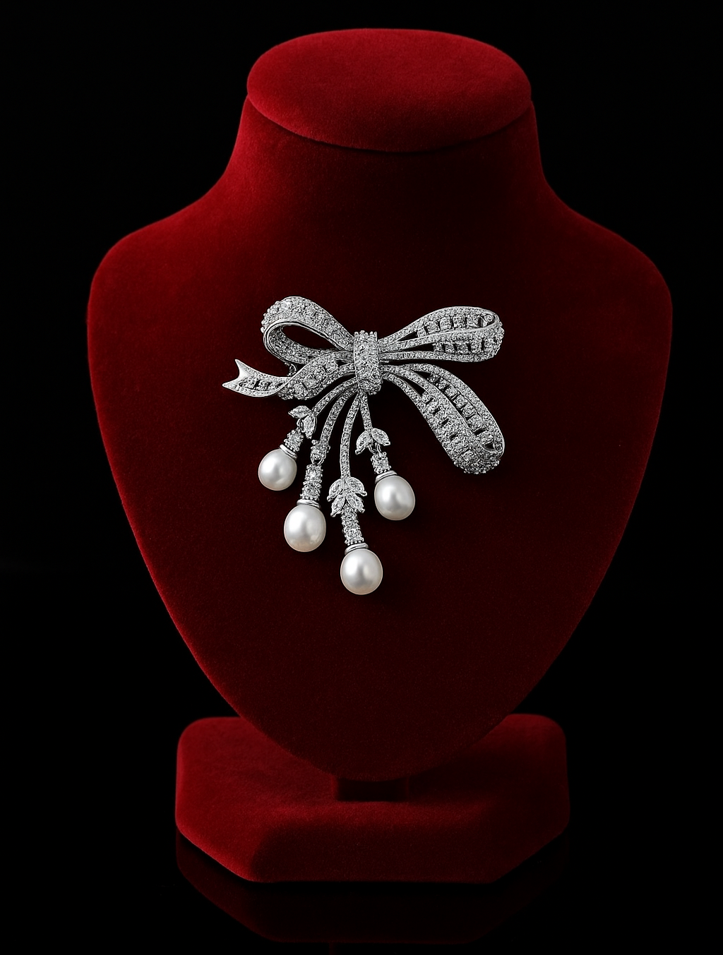 Bowknot Pearl Brooch