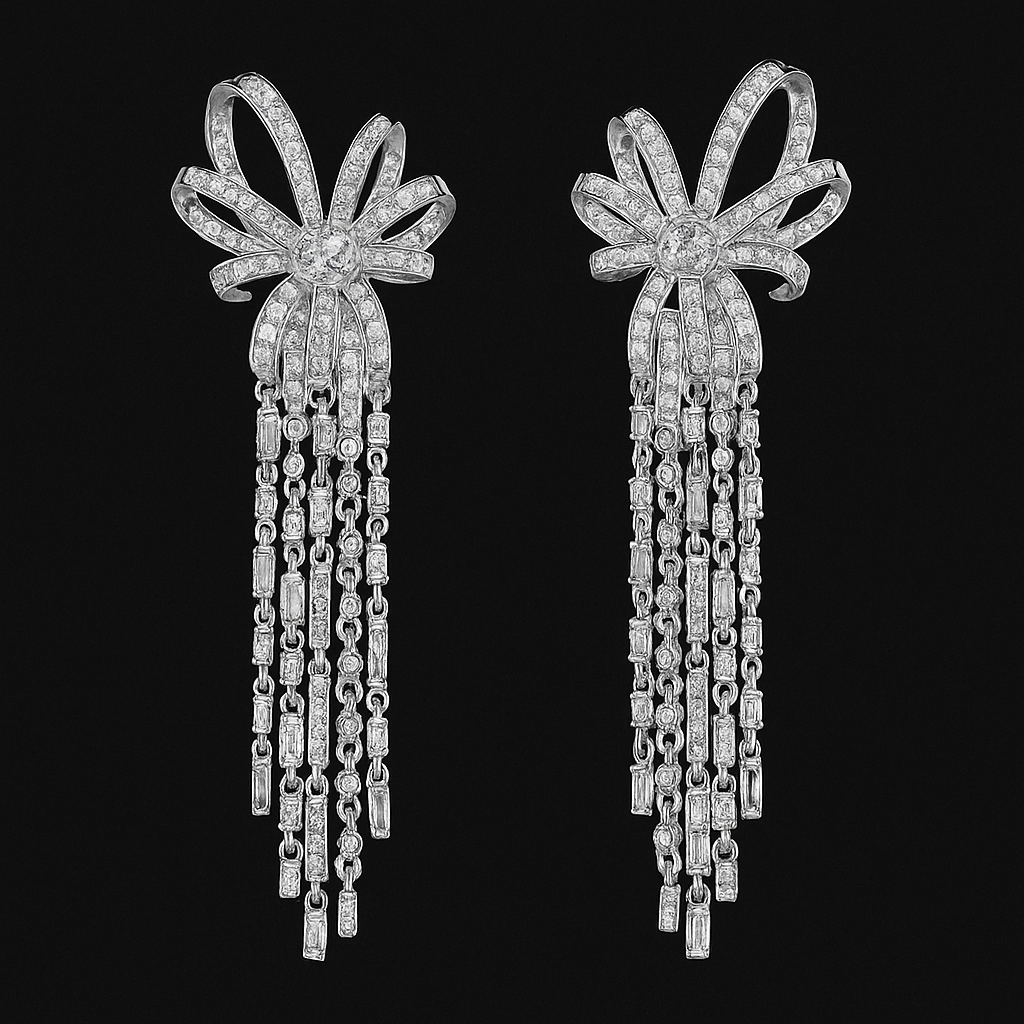 Bowknot Long Tassel Earrings