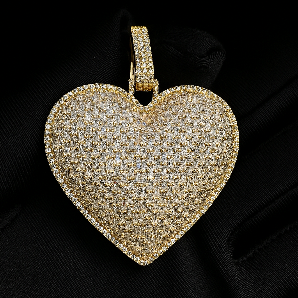 Large Iced Out Heart Pendant