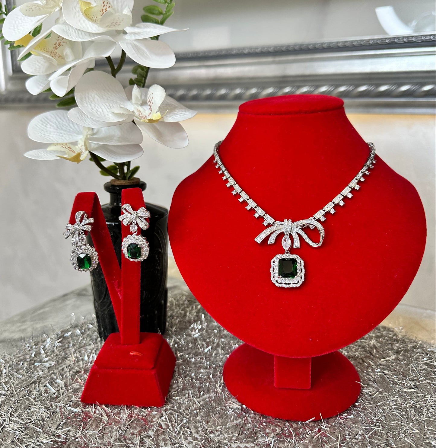 Bowknot Necklace & Earring Set