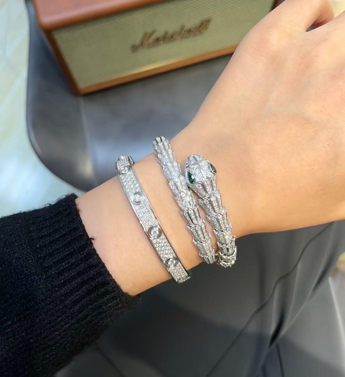 Iced Out Love Bangle S925