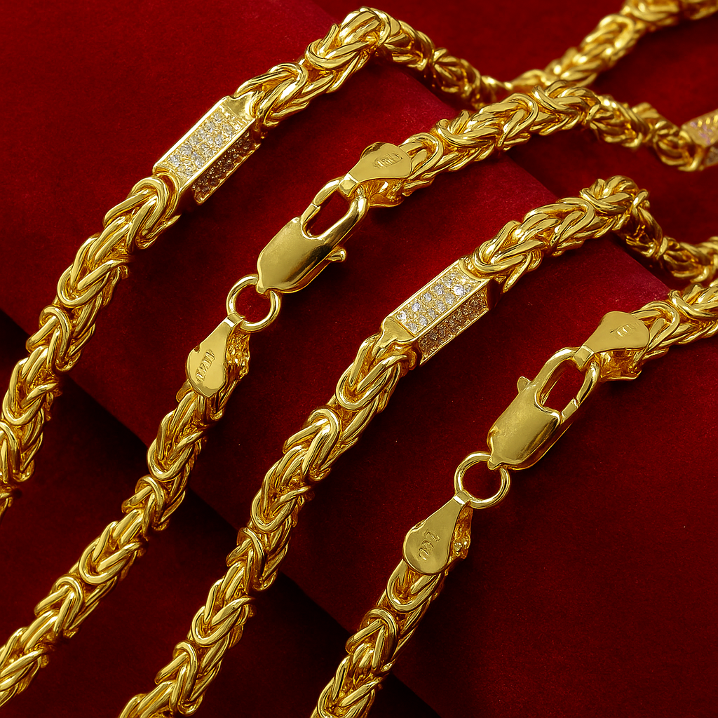 Italian Byzantine Chain with Iced Out Bars