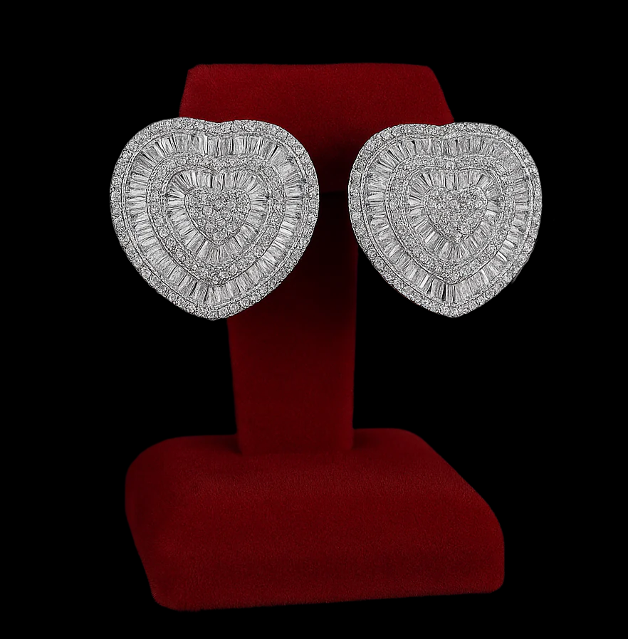 Baguette Heart Earrings