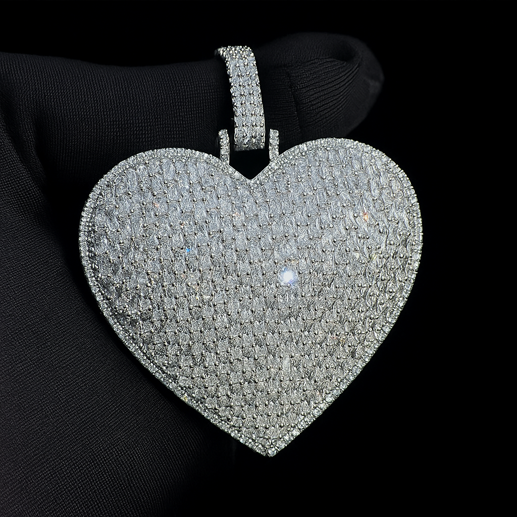 Large Iced Out Heart Pendant