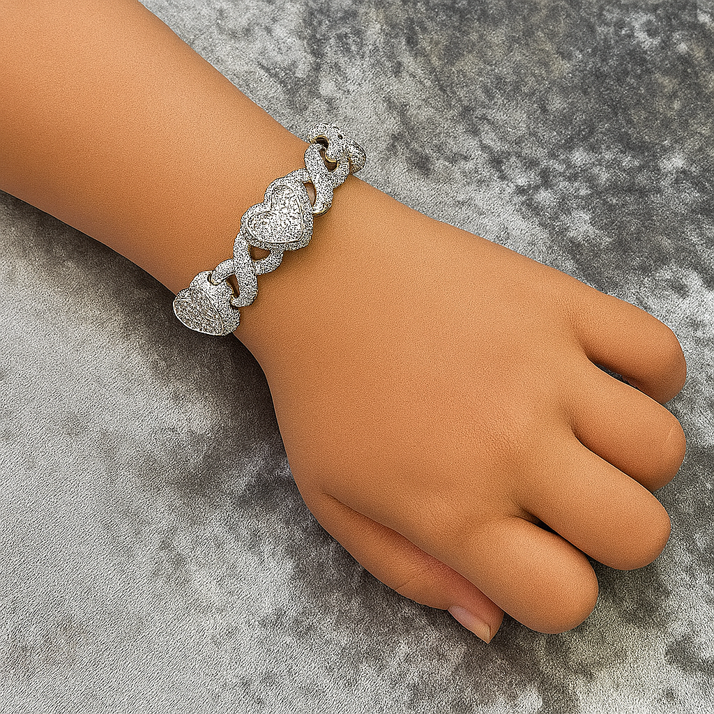 15mm Iced Out Heart Link Necklace & Bracelet