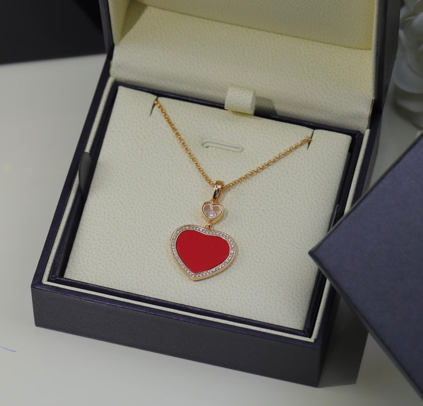 Happy Glass Heart Pendant