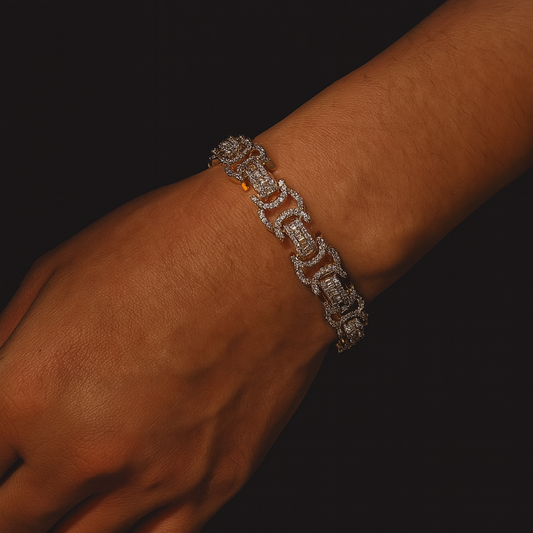 13mm Iced Out Byzantine Bracelet