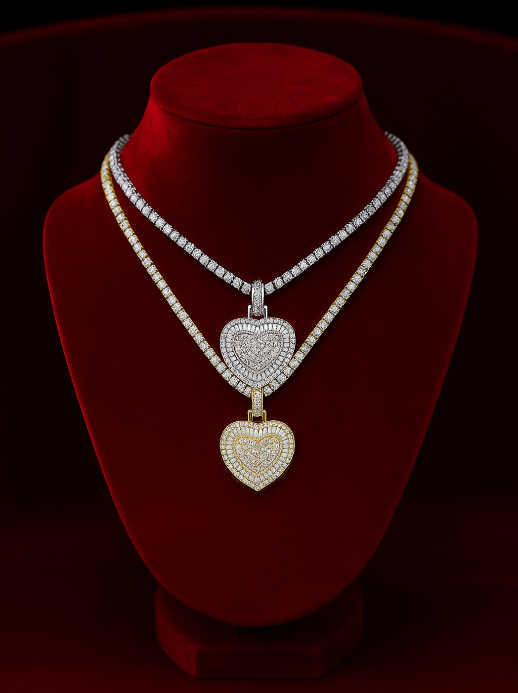Baguette Heart Pendant