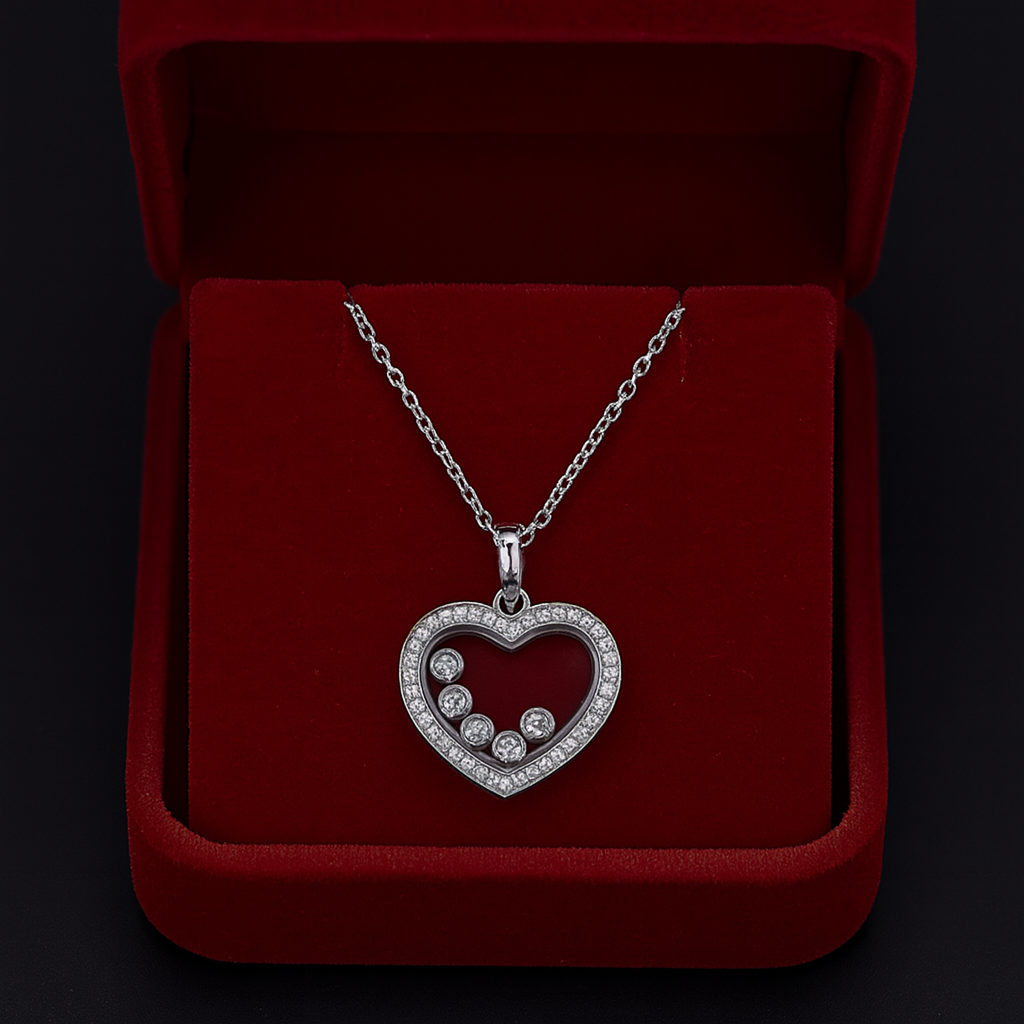 Dancing Diamonds Heart Pendant