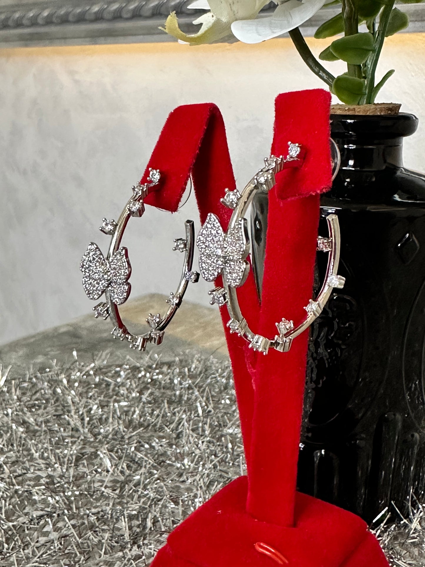 Butterfly Hoop Earrings