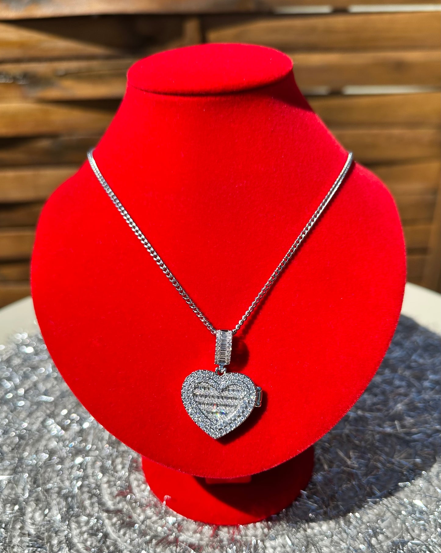Photo Iced Out Heart Pendant
