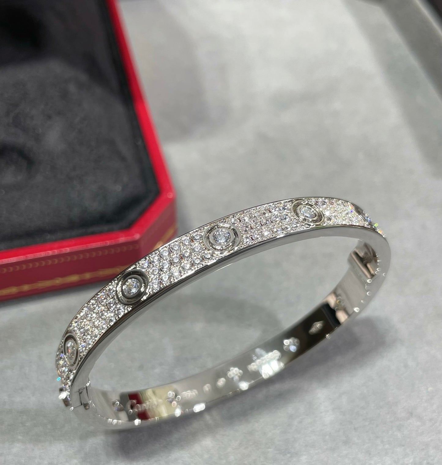 Iced Out Love Bangle S925