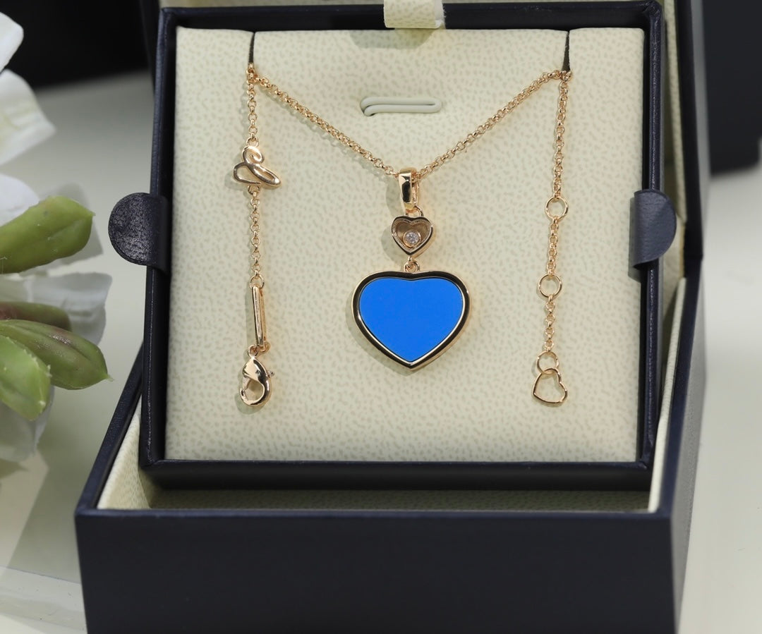 Happy Glass Heart Pendant
