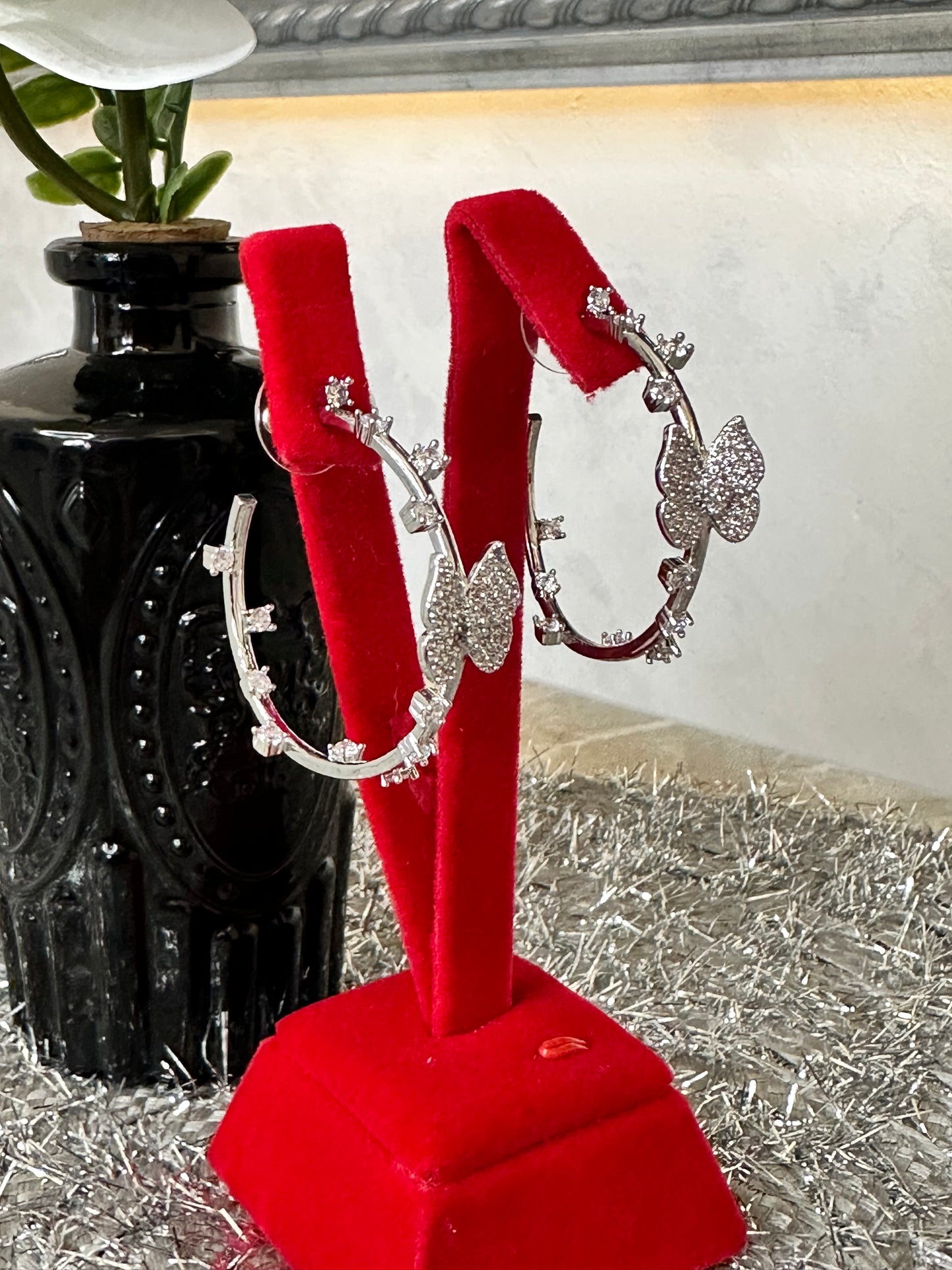 Butterfly Hoop Earrings