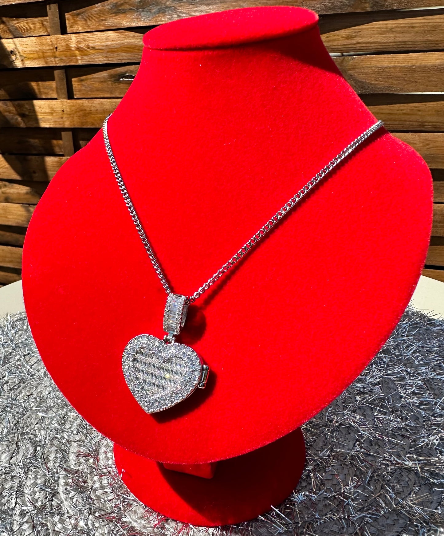 Photo Iced Out Heart Pendant