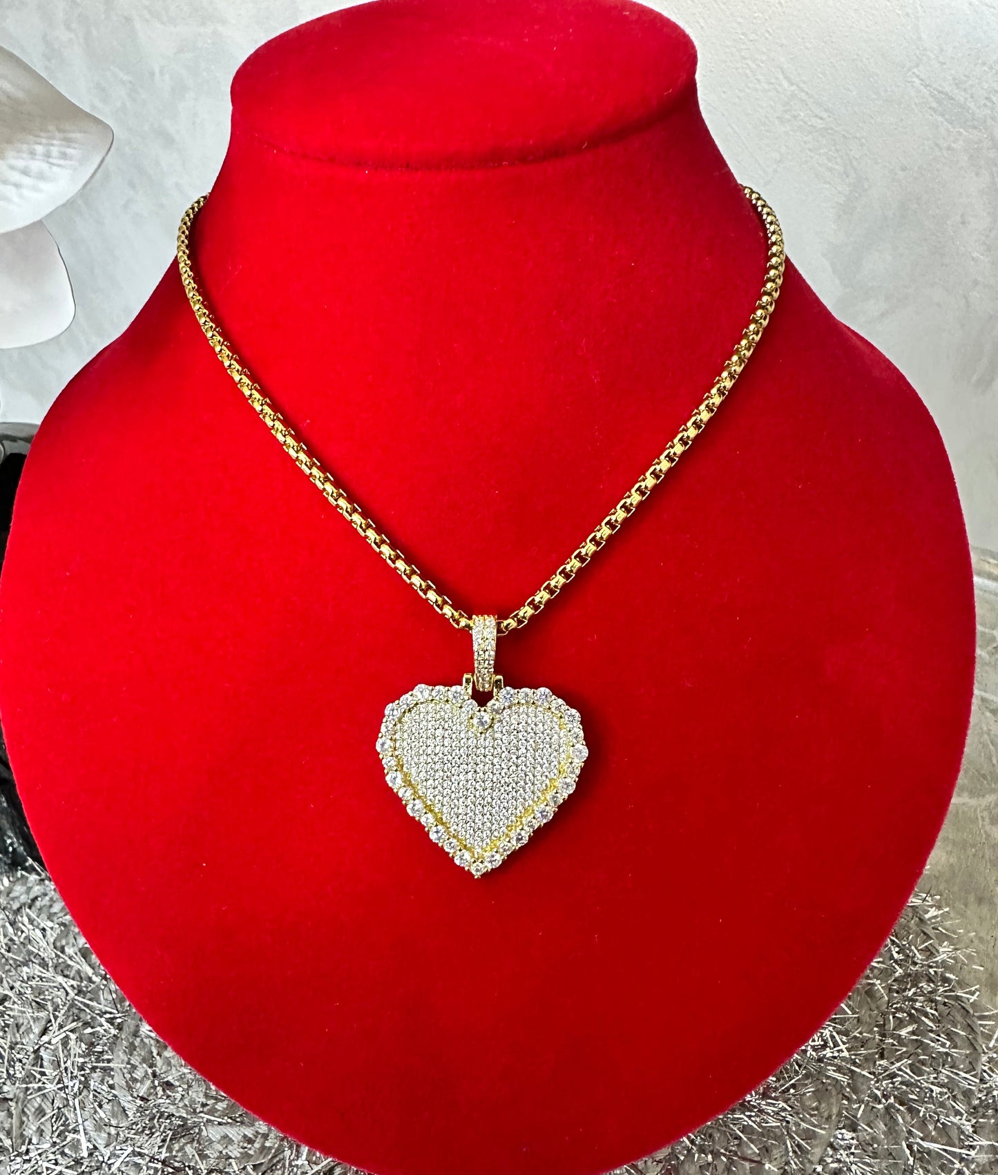 Iced Out Heart Pendant