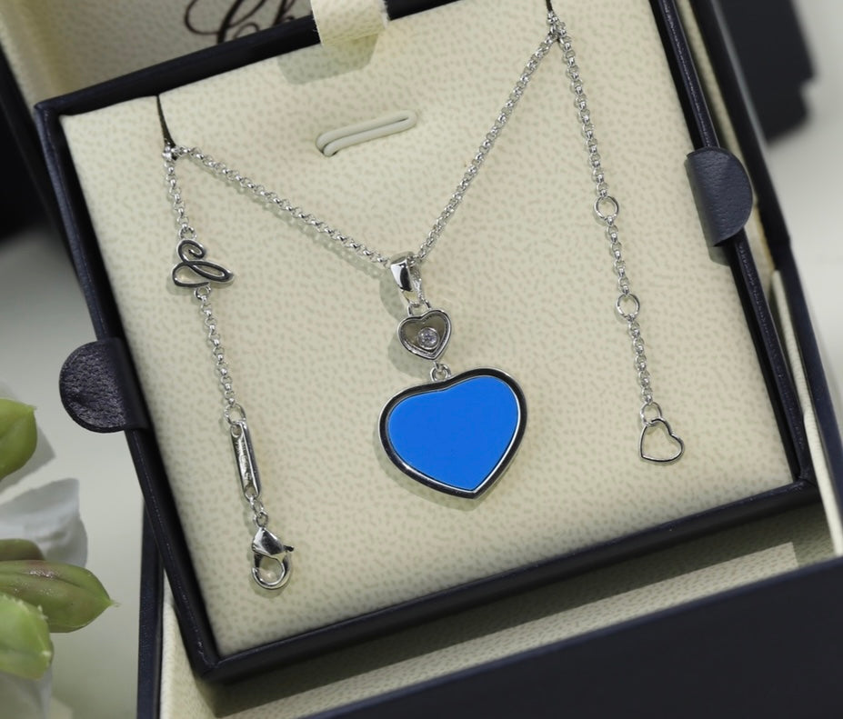 Happy Glass Heart Pendant