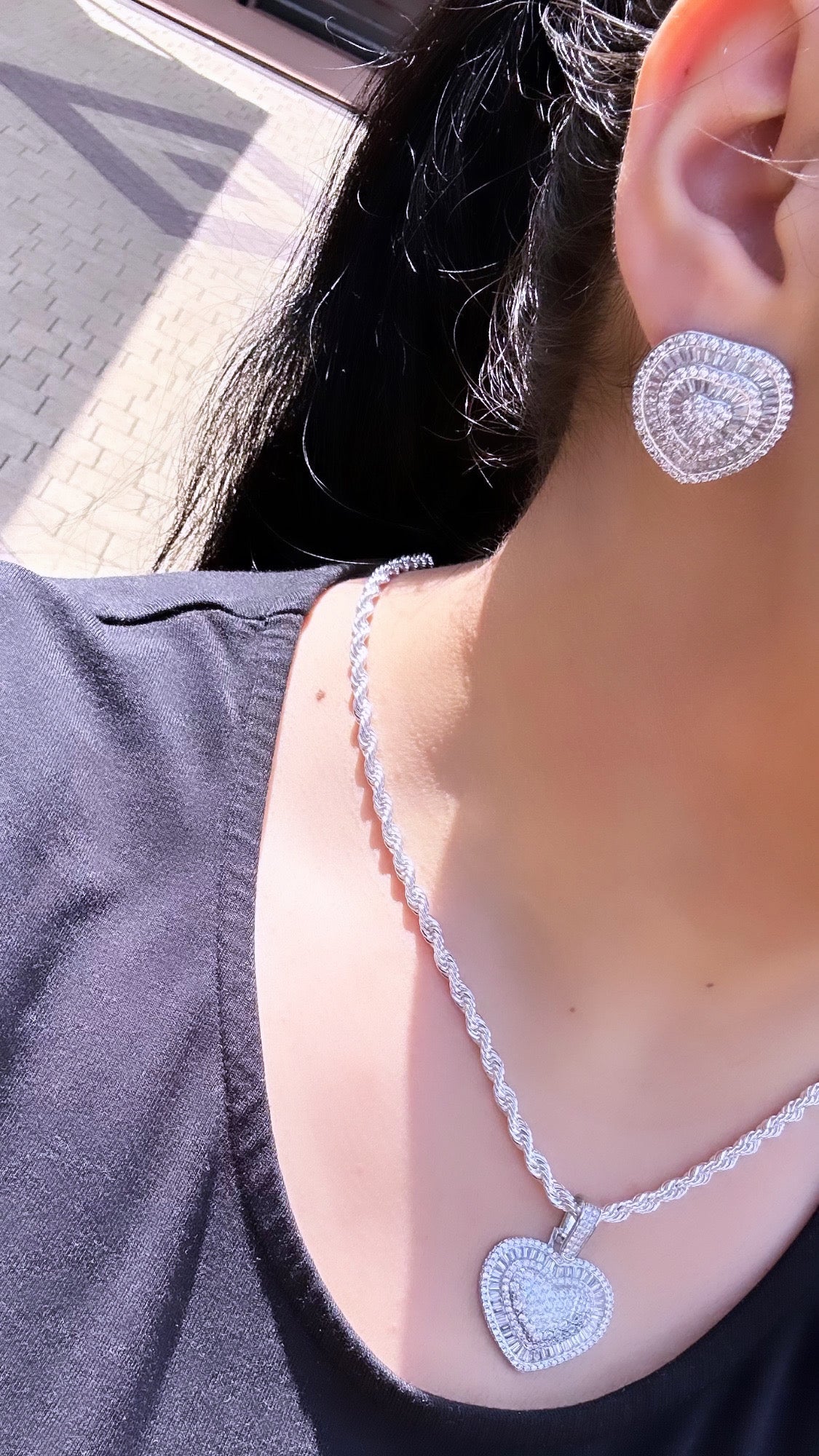 Baguette Heart Pendant