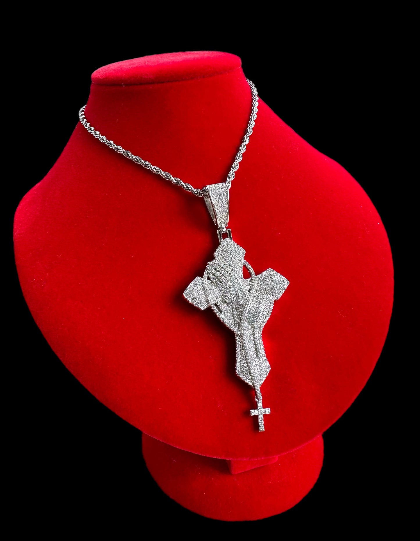 Bussdown Praying Hands Cross Pendant