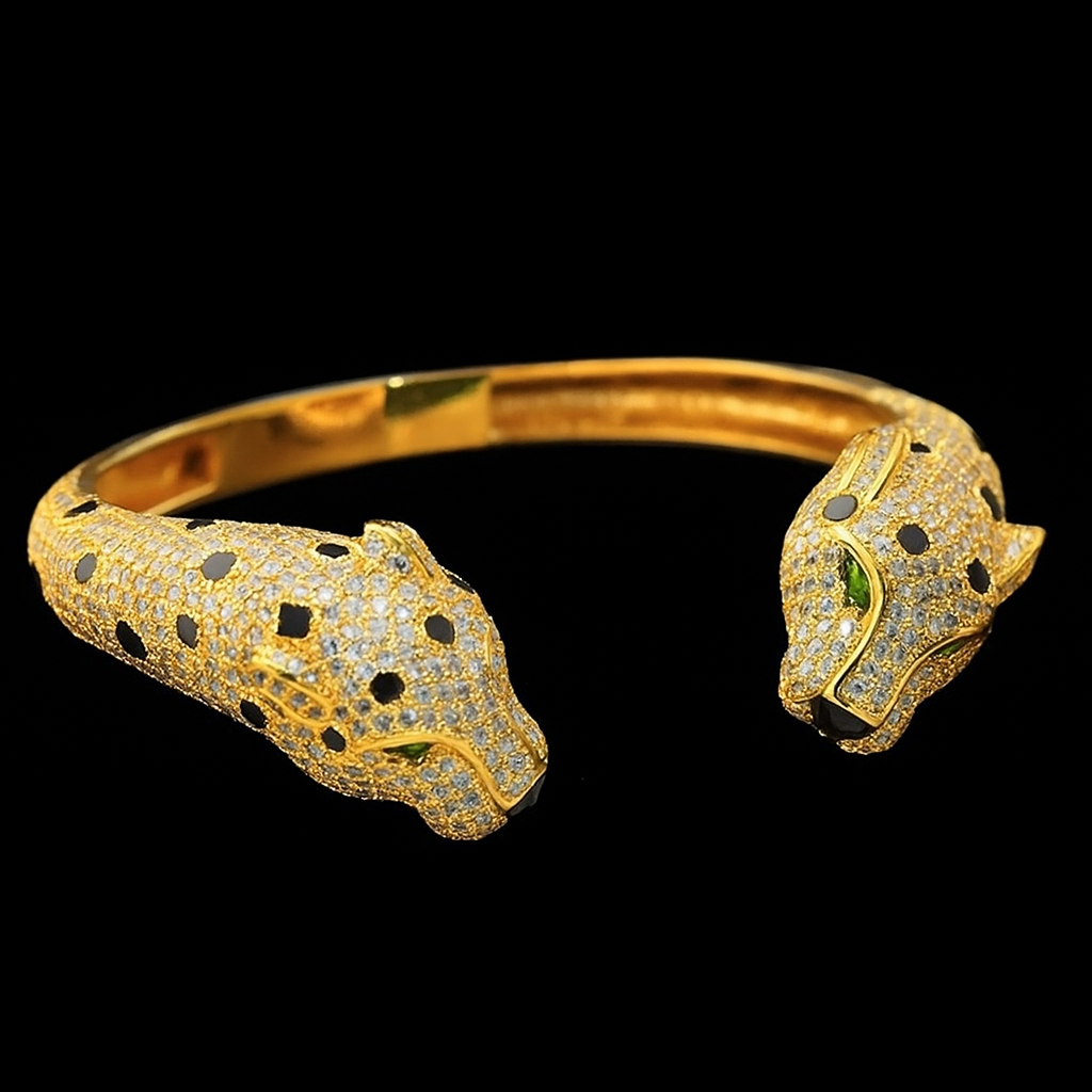 Panthere Cuff Bracelet and Ring Set