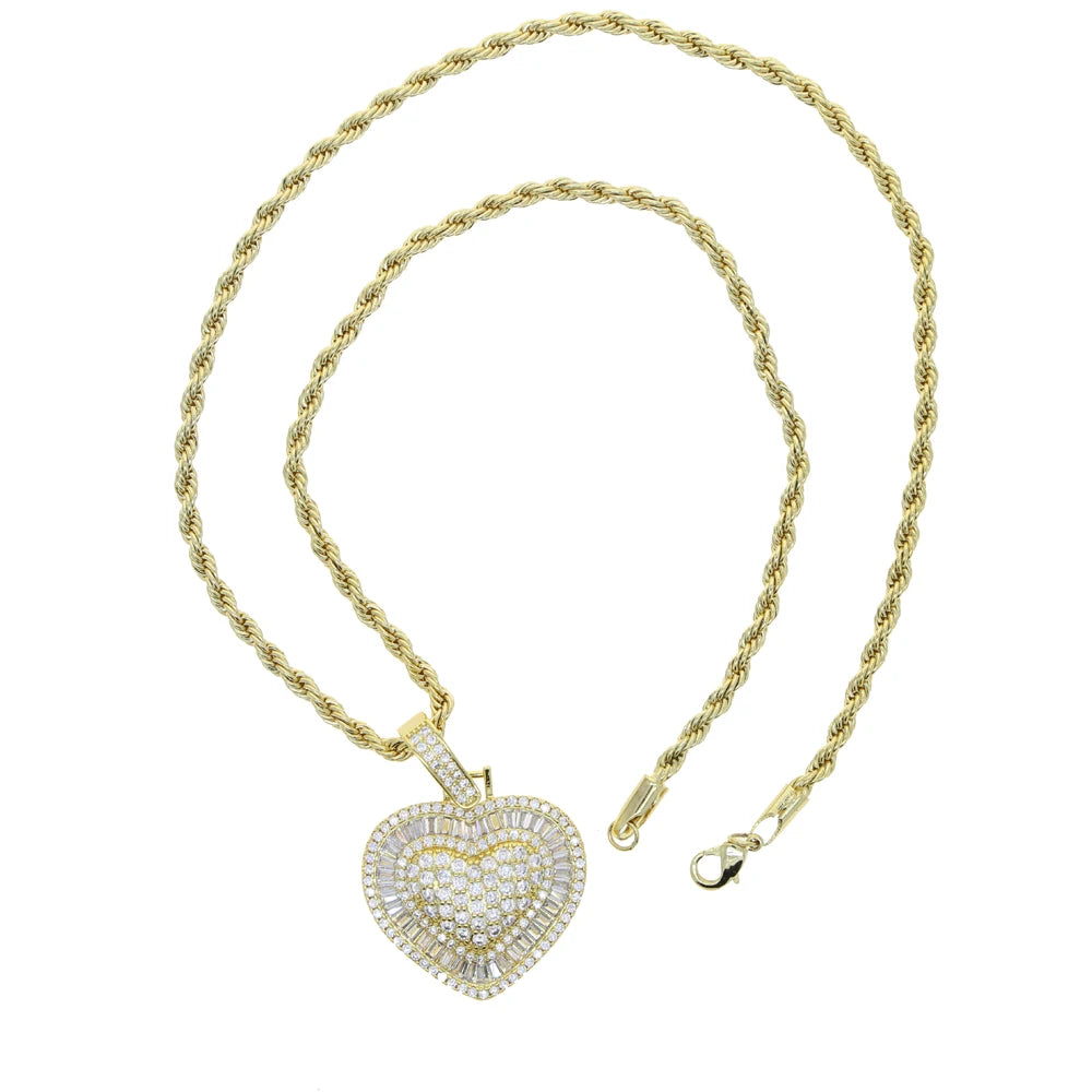 Baguette Heart Pendant