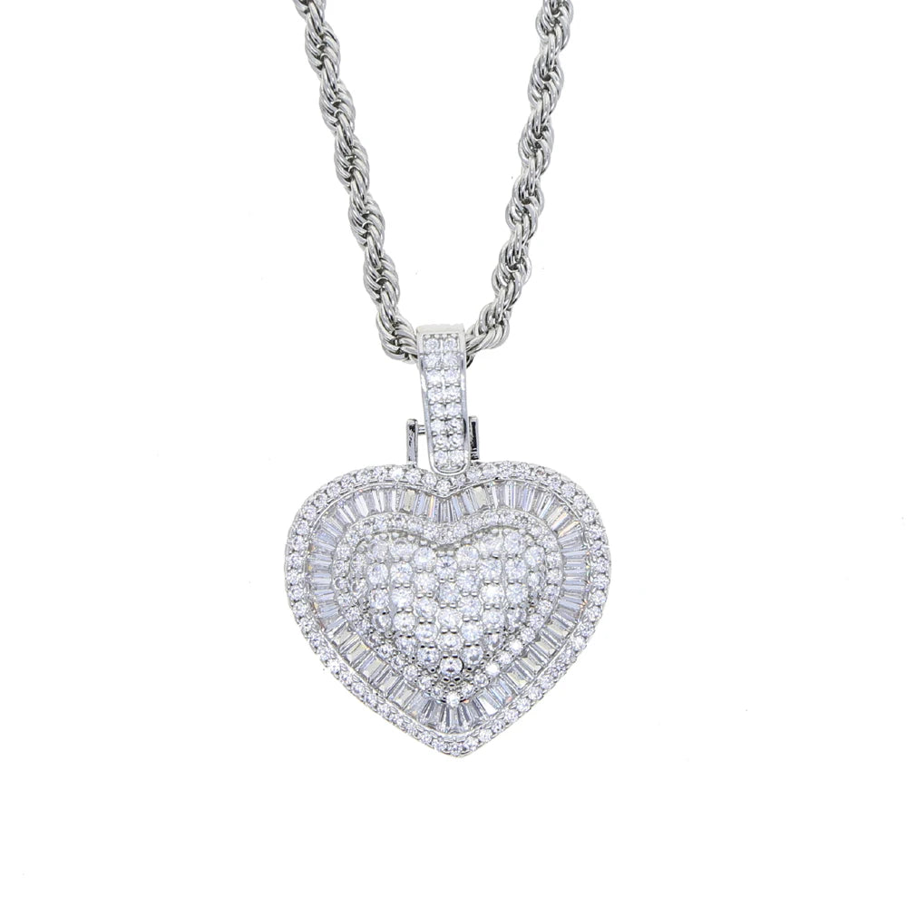 Baguette Heart Pendant