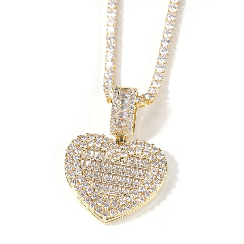 Photo Iced Out Heart Pendant