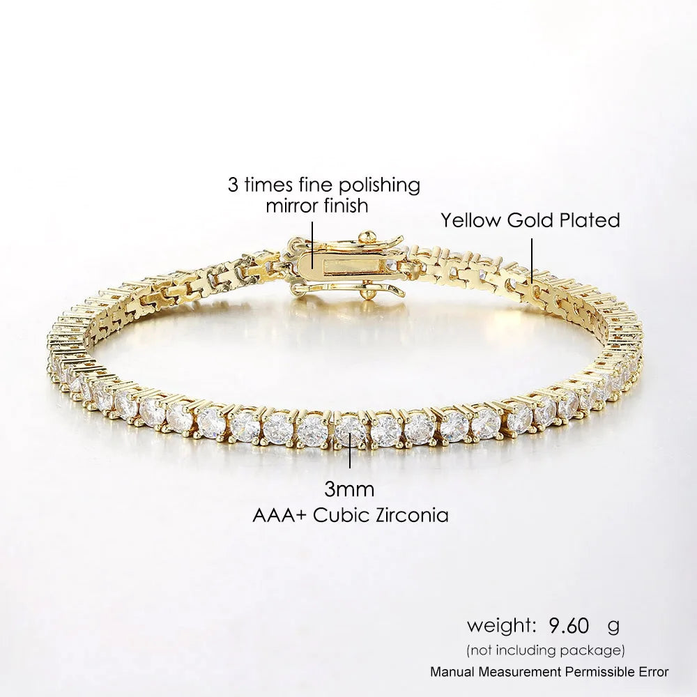 3mm Unisex Tennis Bracelet