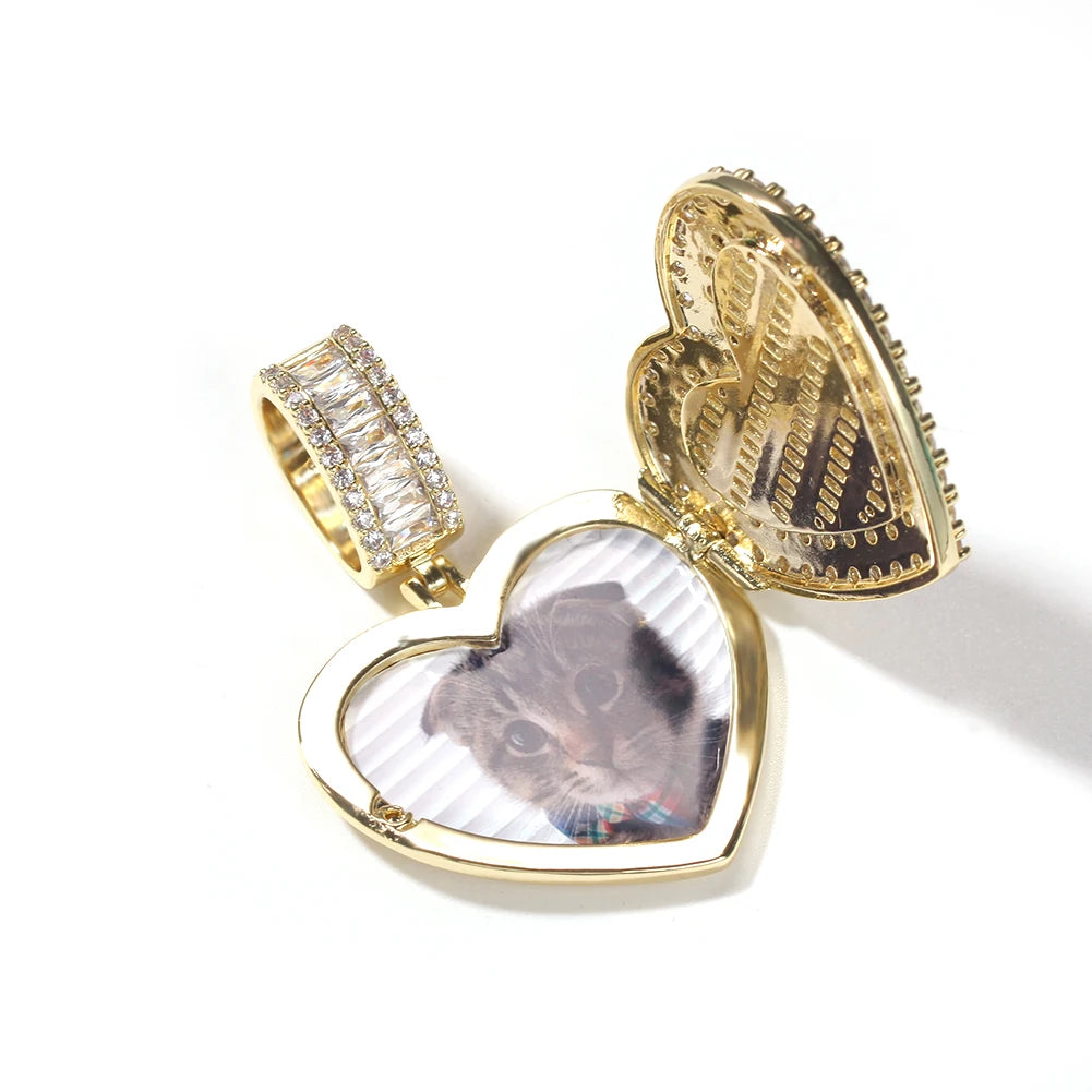 Photo Iced Out Heart Pendant